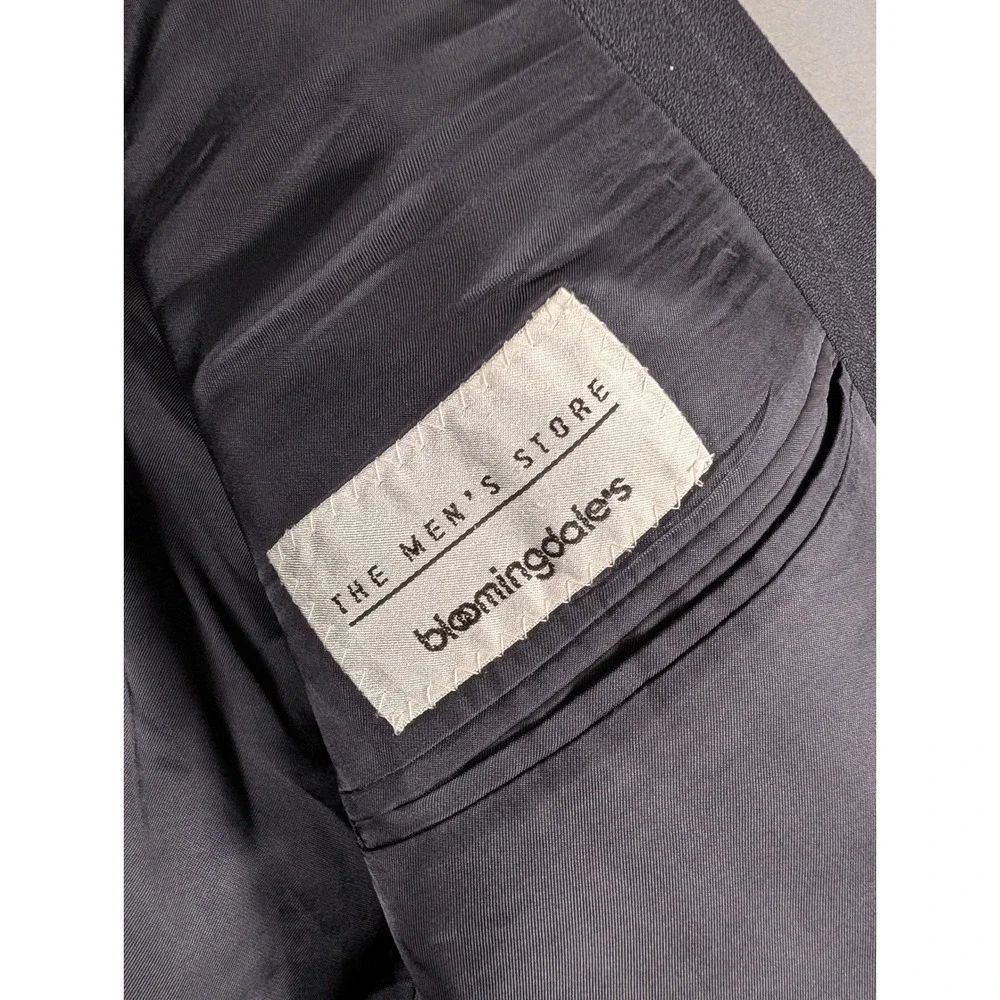 Valentino Uomo Mens Black Pinstripe Virgin Wool Blazer Sport Coat 46R Italy